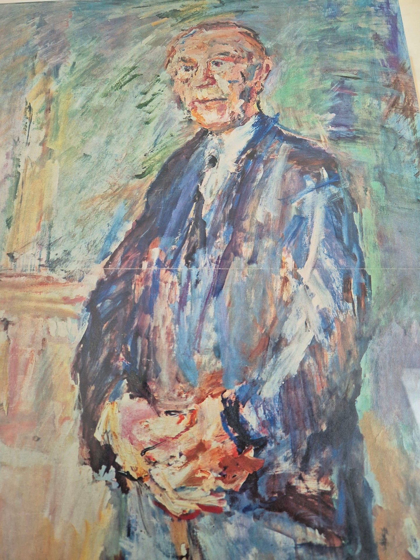 Grafik Oskar Kokoschka Porträt von Konrad Adenauer 40x60 cm