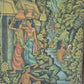 Indonesische Malerei (XX) Ölgemälde Bali Dorf und Naturmotiv 48x68 cm