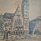 Lithographie Handsigniert N. Vogl (XX) Rathaus Rheydt 1978 22,5x32cm