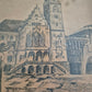 Lithographie Handsigniert N. Vogl (XX) Rathaus Rheydt 1978 22,5x32cm