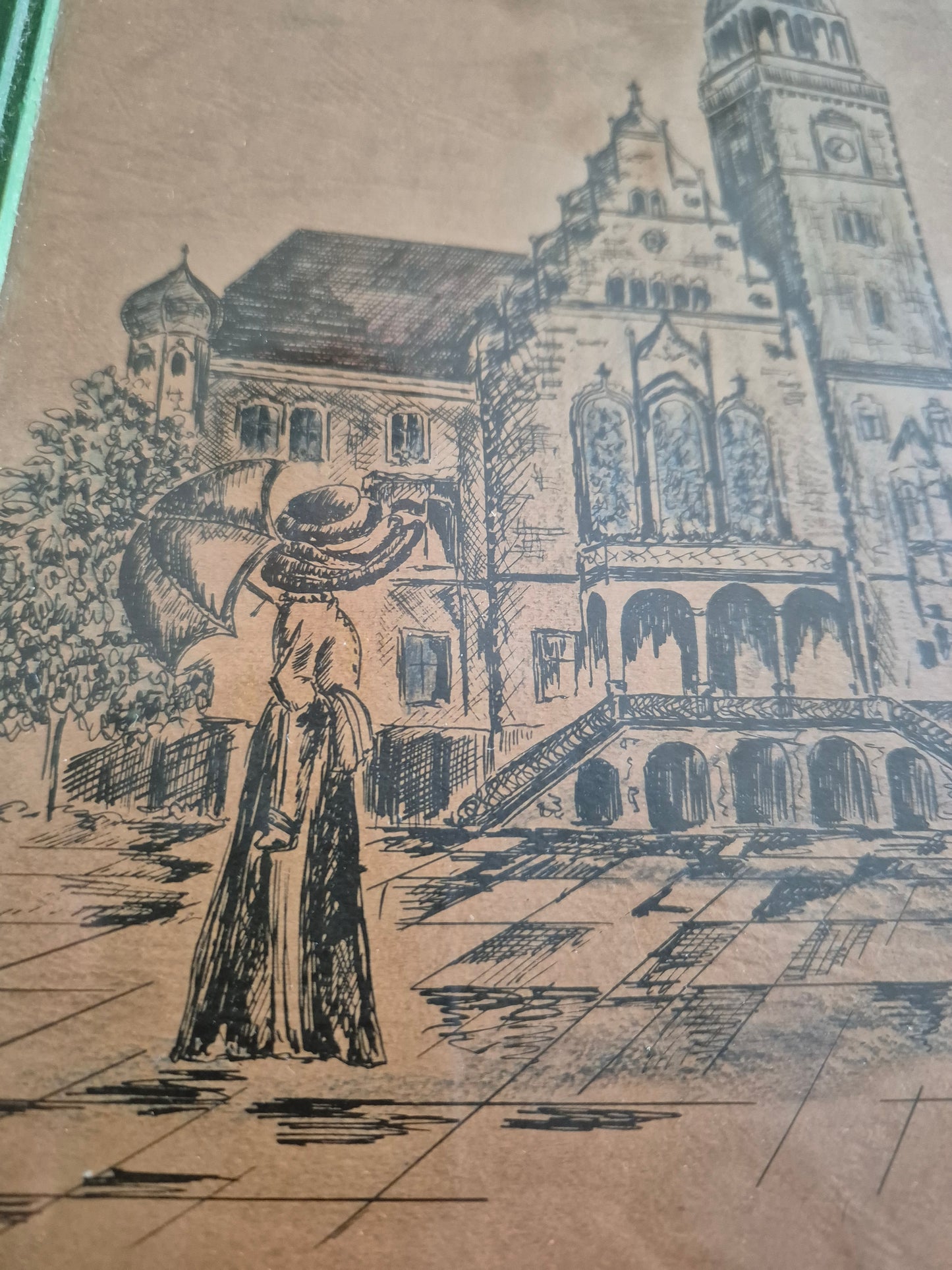 Lithographie Handsigniert N. Vogl (XX) Rathaus Rheydt 1978 22,5x32cm