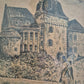 Schloss Liedberg Lithographie Handsigniert N. Vogl 22,5x32,5cm