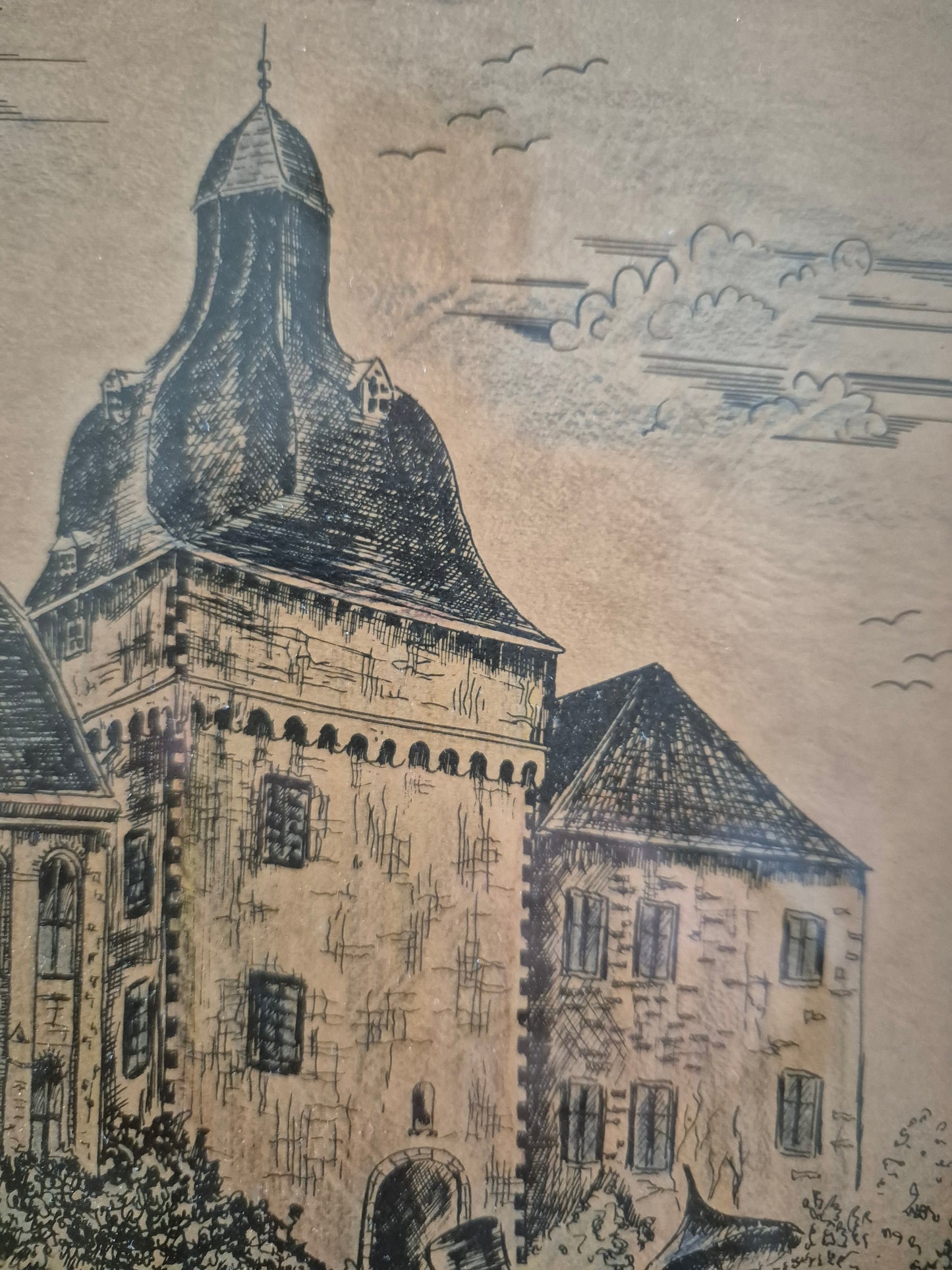 Schloss Liedberg Lithographie Handsigniert N. Vogl 22,5x32,5cm