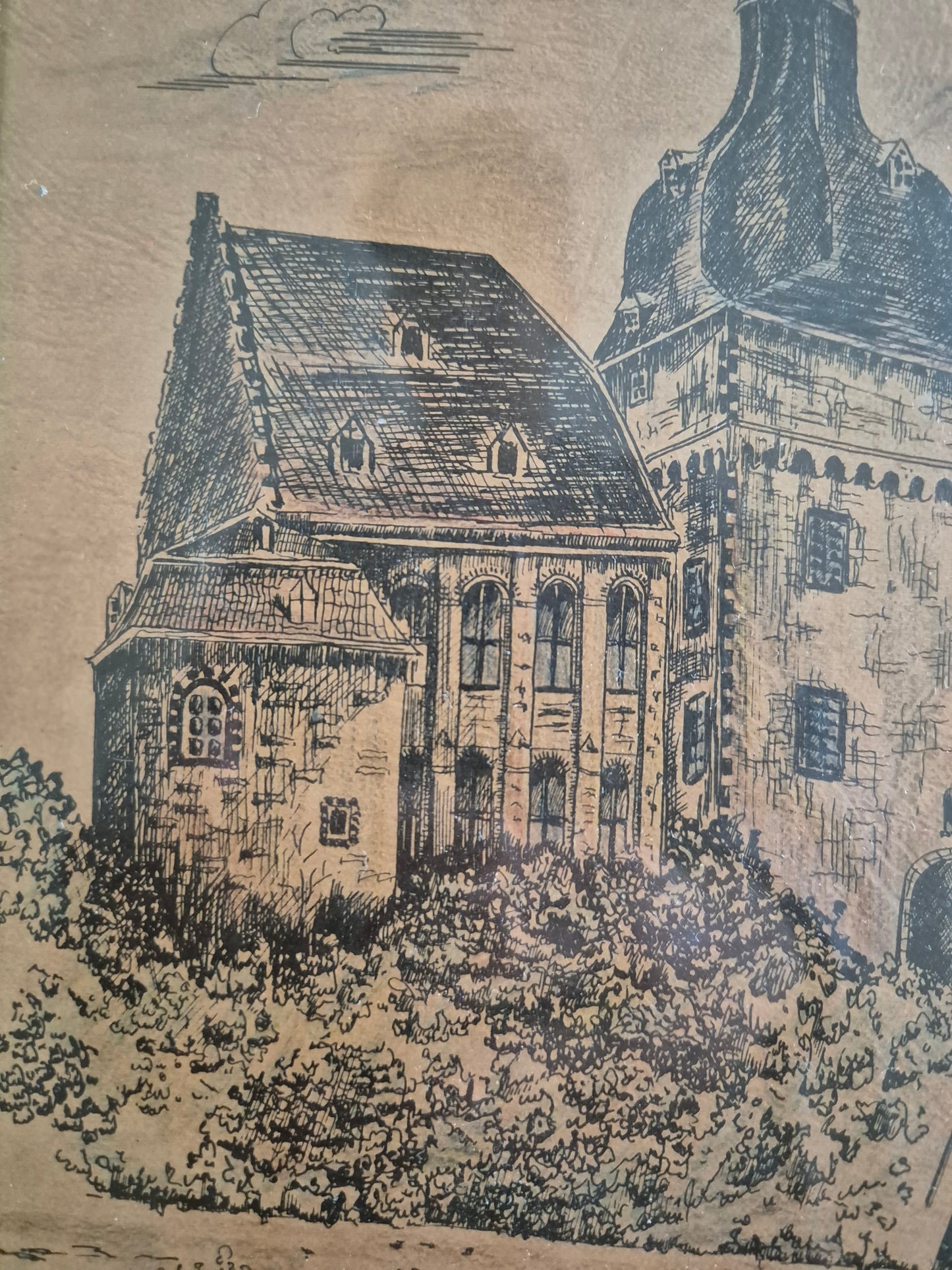 Schloss Liedberg Lithographie Handsigniert N. Vogl 22,5x32,5cm