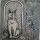 Willy Schneppenhorst (XX) Original Radierung Katze im Stuhl 26x32,5 cm