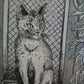 Willy Schneppenhorst (XX) Original Radierung Katze im Stuhl 26x32,5 cm