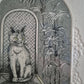 Willy Schneppenhorst (XX) Original Radierung Katze im Stuhl 26x32,5 cm