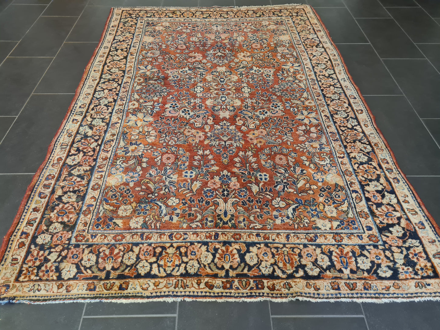 Perser Teppich Orientteppich Sarough US Reimport Handgeknüpfter Teppich antik 236x164cm