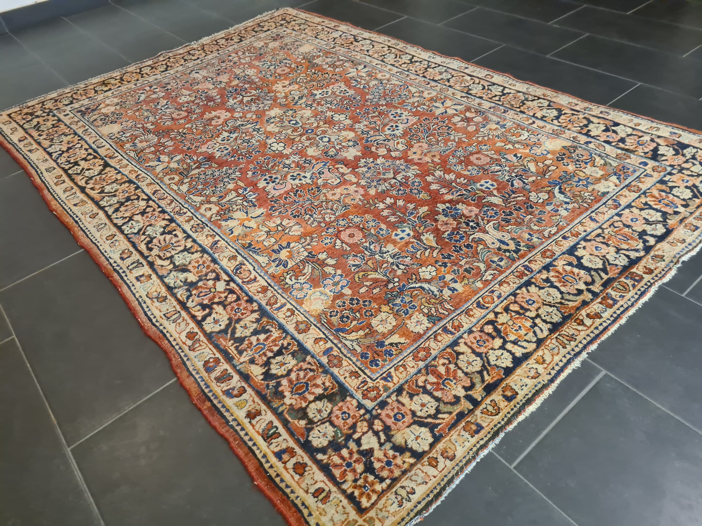 Perser Teppich Orientteppich Sarough US Reimport Handgeknüpfter Teppich antik 236x164cm