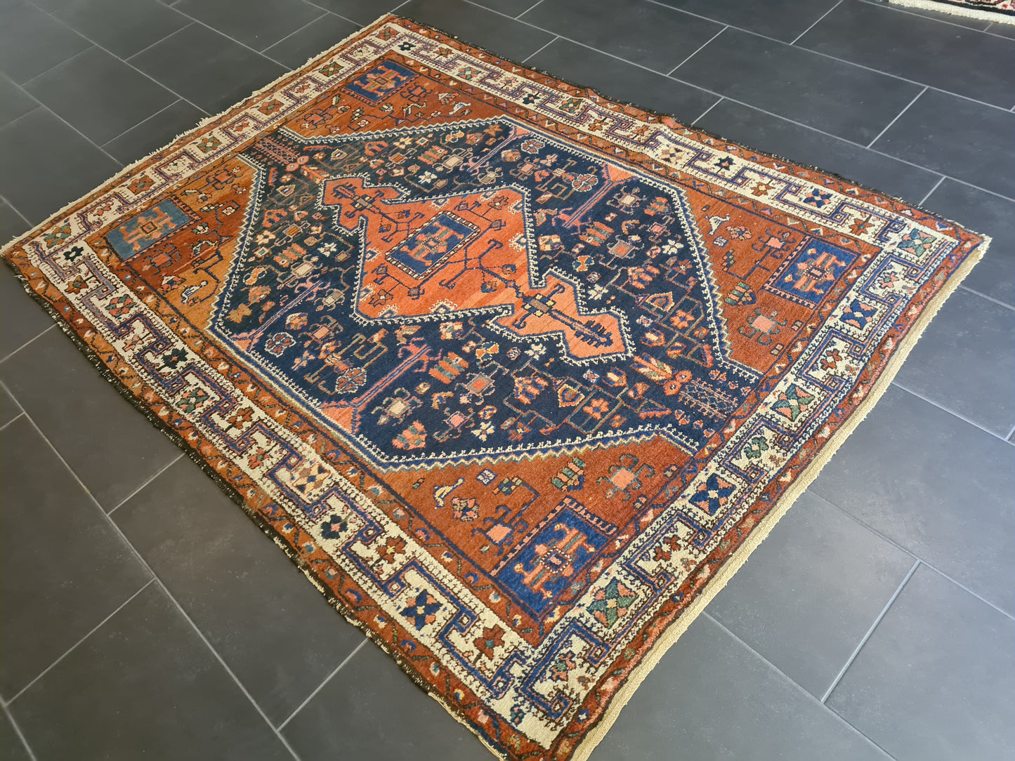 Perserteppich Orientteppich Handgeknüpfter Teppich antik Malaya 201x148cm