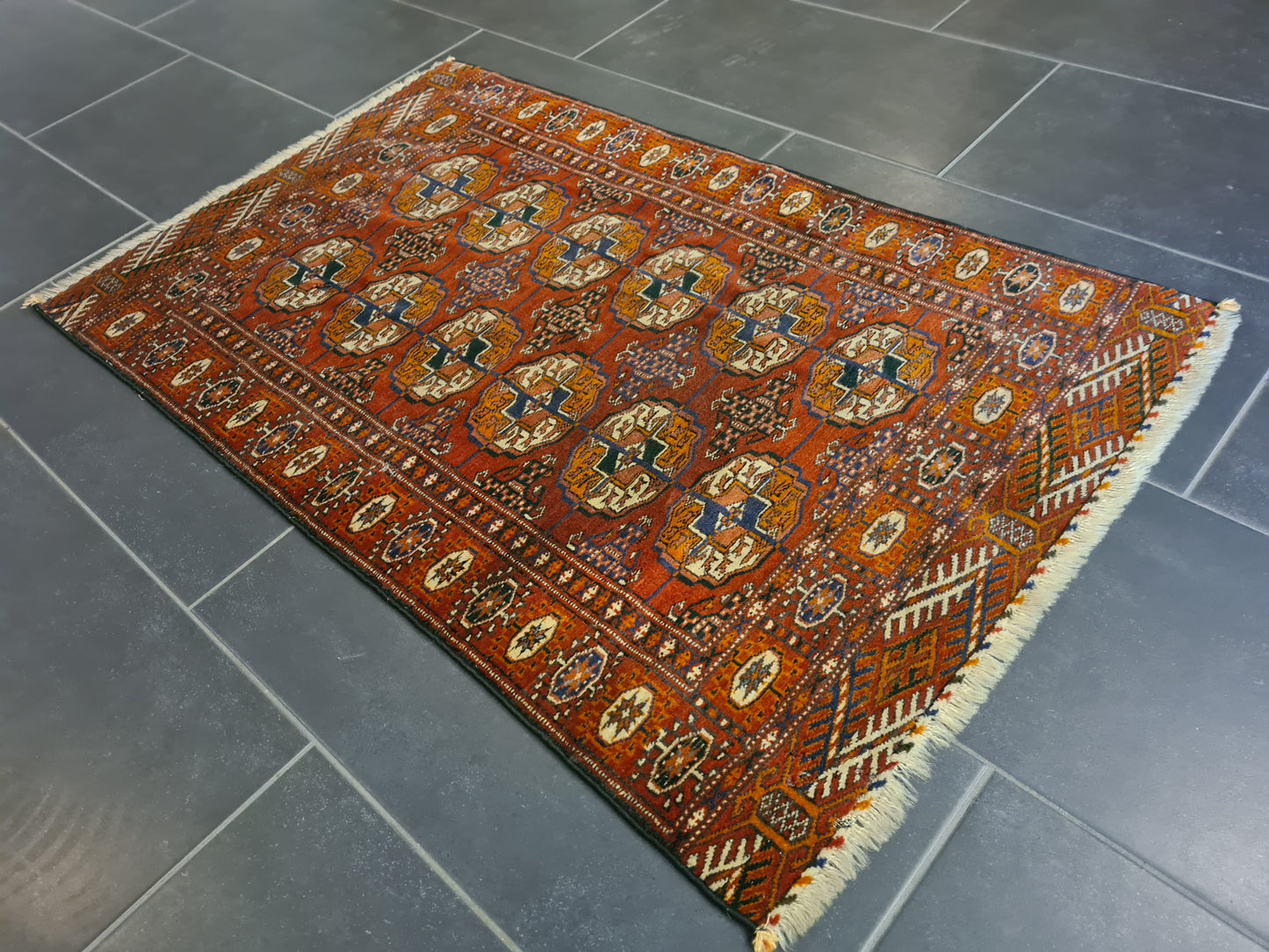 Perserteppich Orientteppich antiker Teppich Handgeknüpfter UdssR Jomut 113x71cm