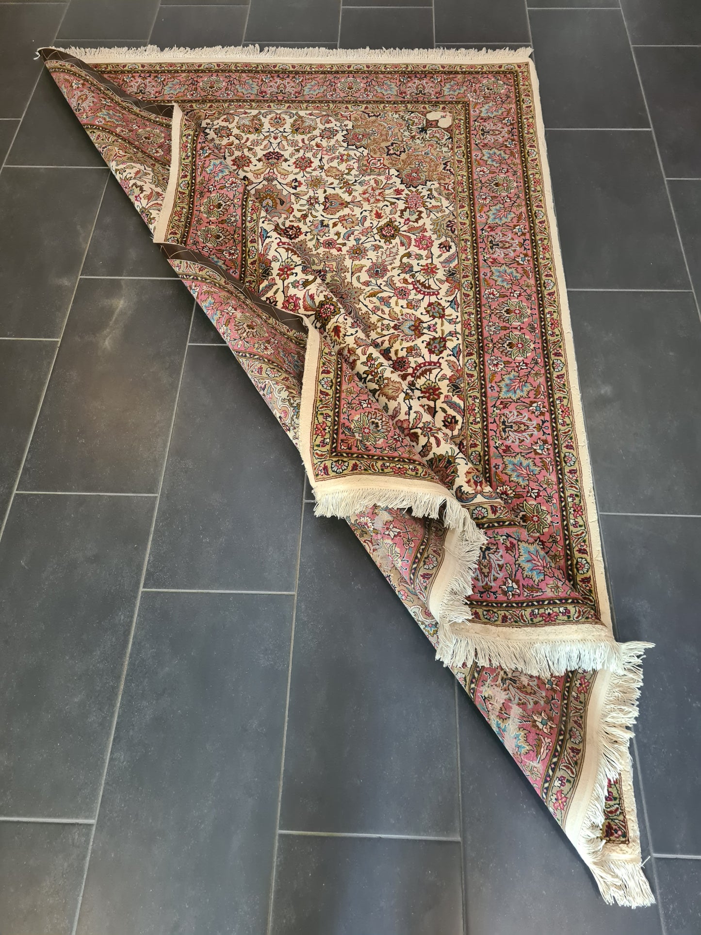 Perserteppich Orientteppich feiner Handgeknüpfter Teppich Täbris 217x152cm