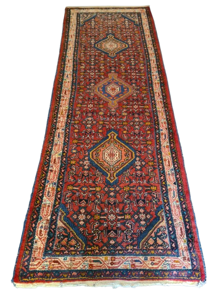 Perserteppich Orientteppich handgeknüpfter Malaya antiker Teppich 313x109cm