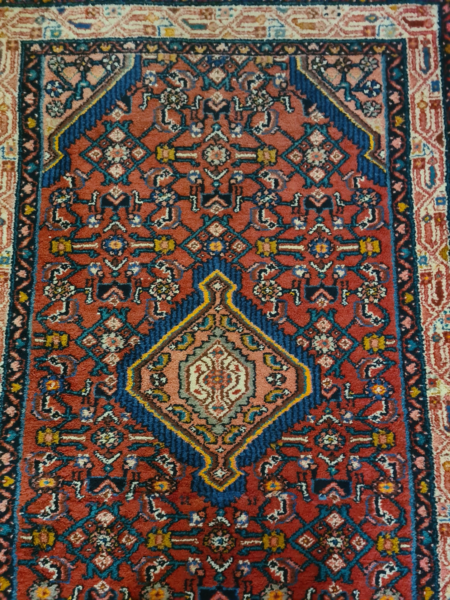 Perserteppich Orientteppich handgeknüpfter Malaya antiker Teppich 313x109cm