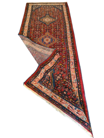 Perserteppich Orientteppich handgeknüpfter Malaya antiker Teppich 313x109cm