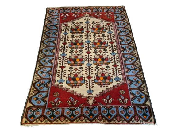 Perserteppich Orientteppich Handgeknüpfter Senneh Teppich antik fein 150x109cm