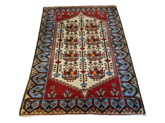 Perserteppich Orientteppich Handgeknüpfter Senneh Teppich antik fein 150x109cm