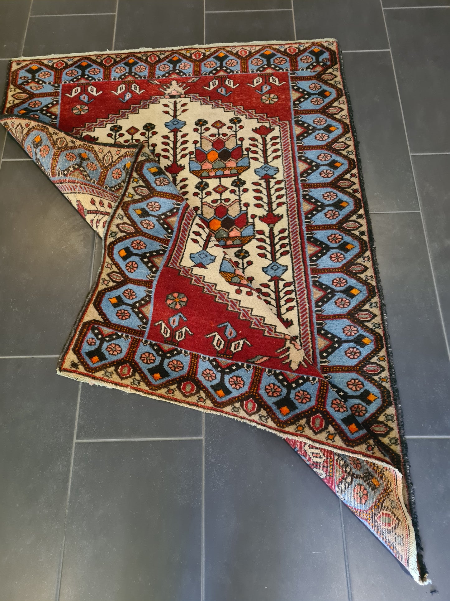 Perserteppich Orientteppich Handgeknüpfter Senneh Teppich antik fein 150x109cm