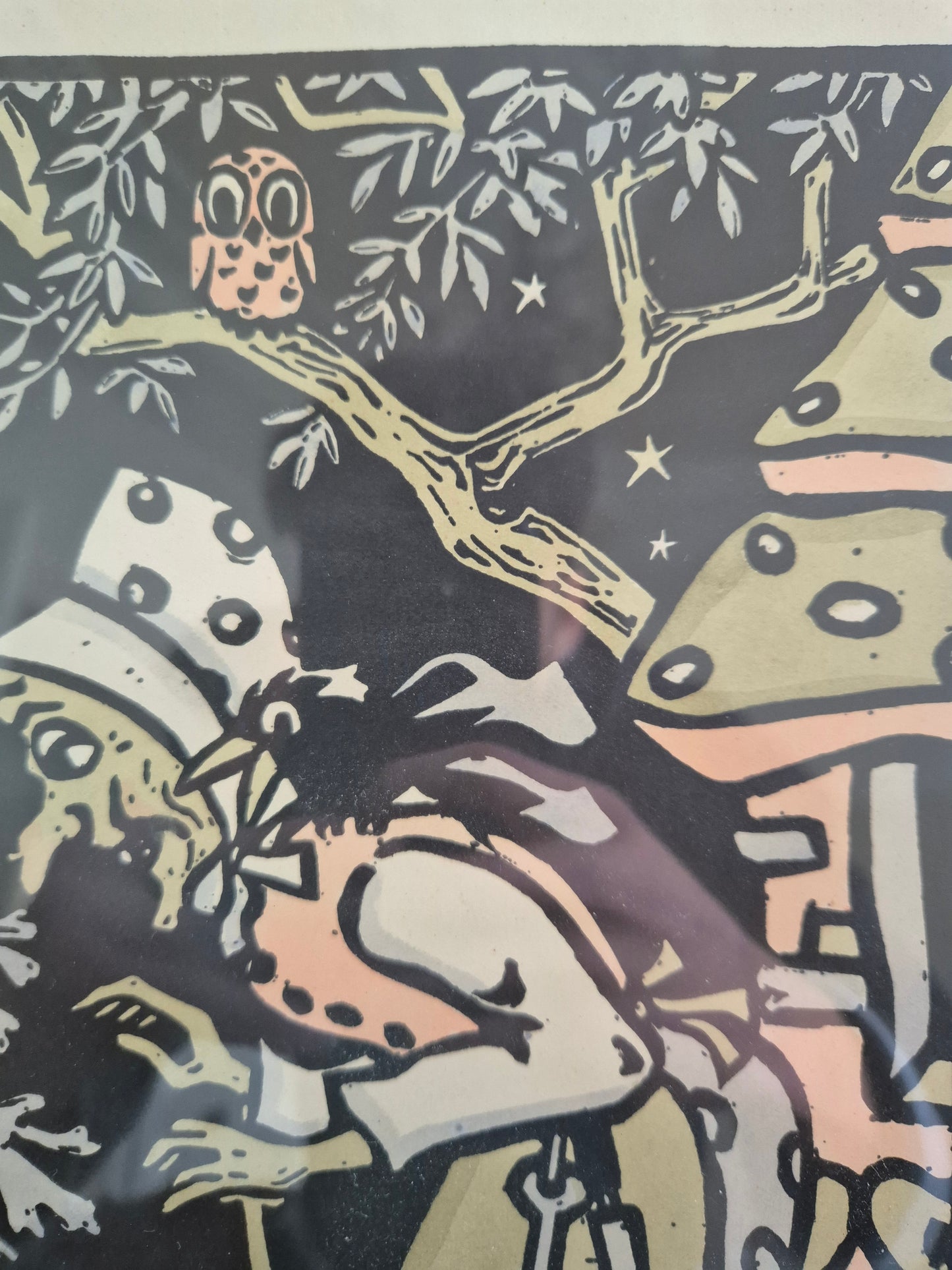 Hänsel und Gretel Original Holzschnitt Handsigniert 38x44cm