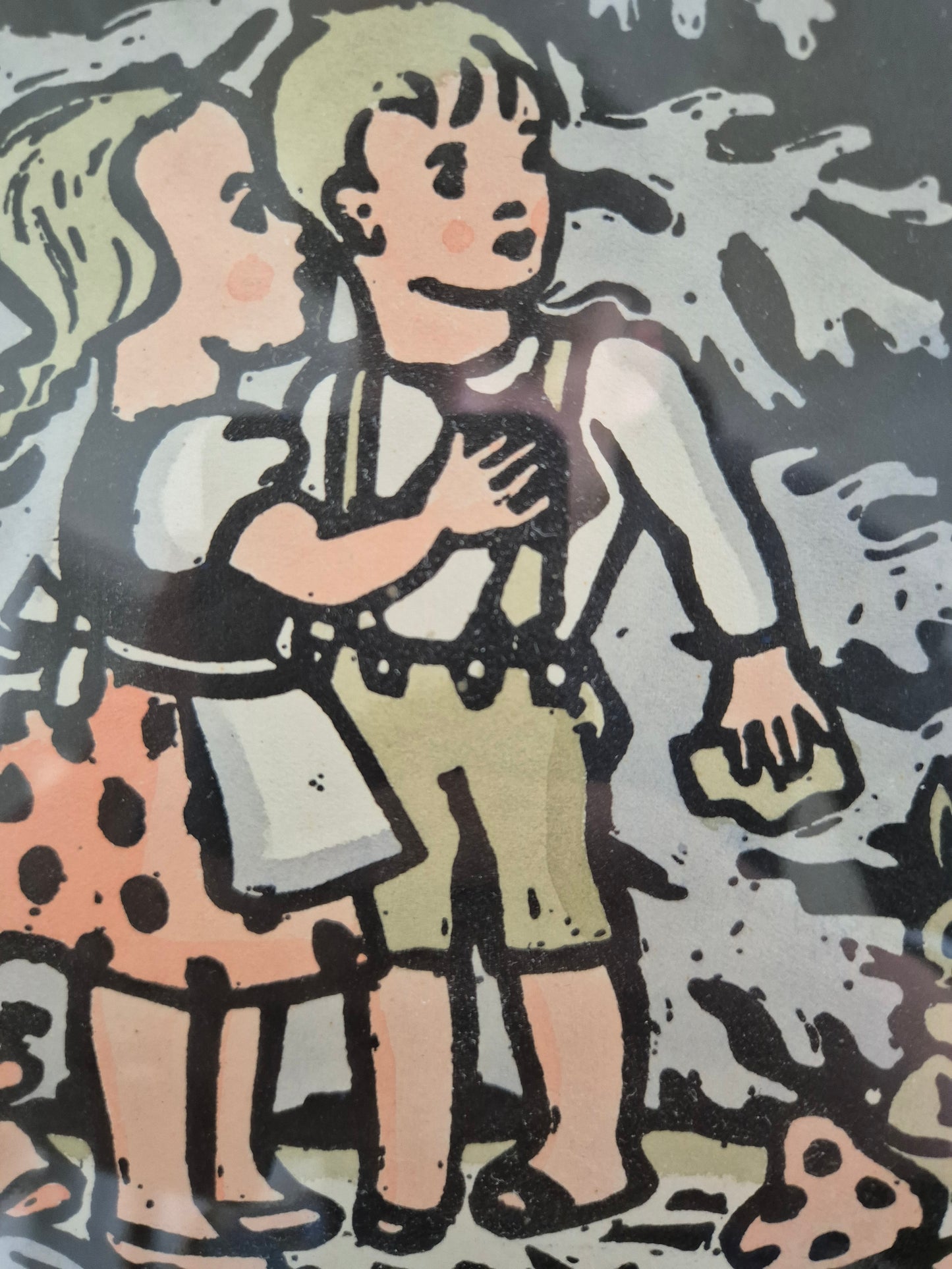 Hänsel und Gretel Original Holzschnitt Handsigniert 38x44cm