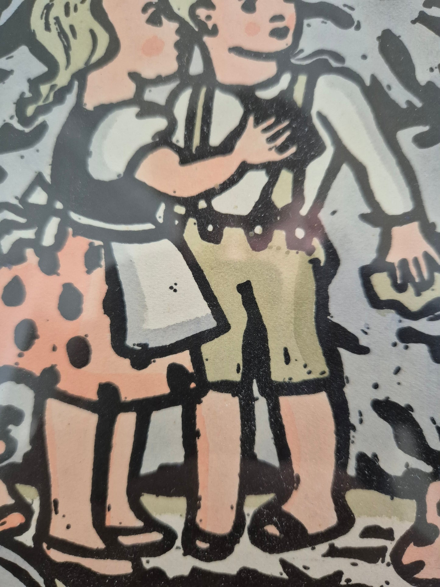 Hänsel und Gretel Original Holzschnitt Handsigniert 38x44cm