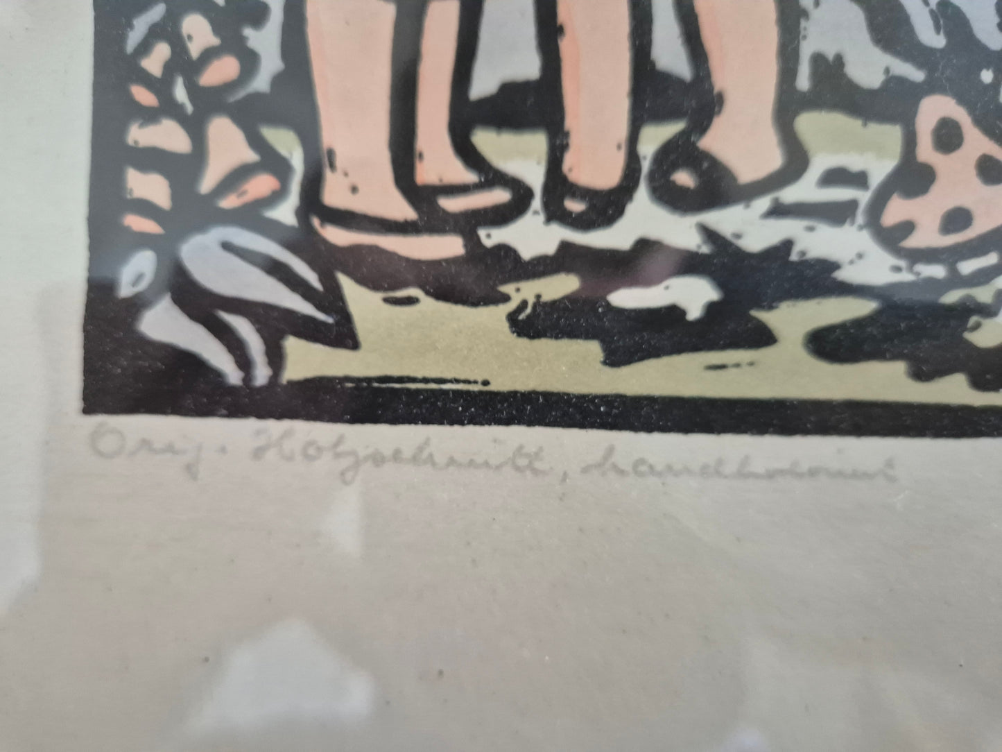 Hänsel und Gretel Original Holzschnitt Handsigniert 38x44cm