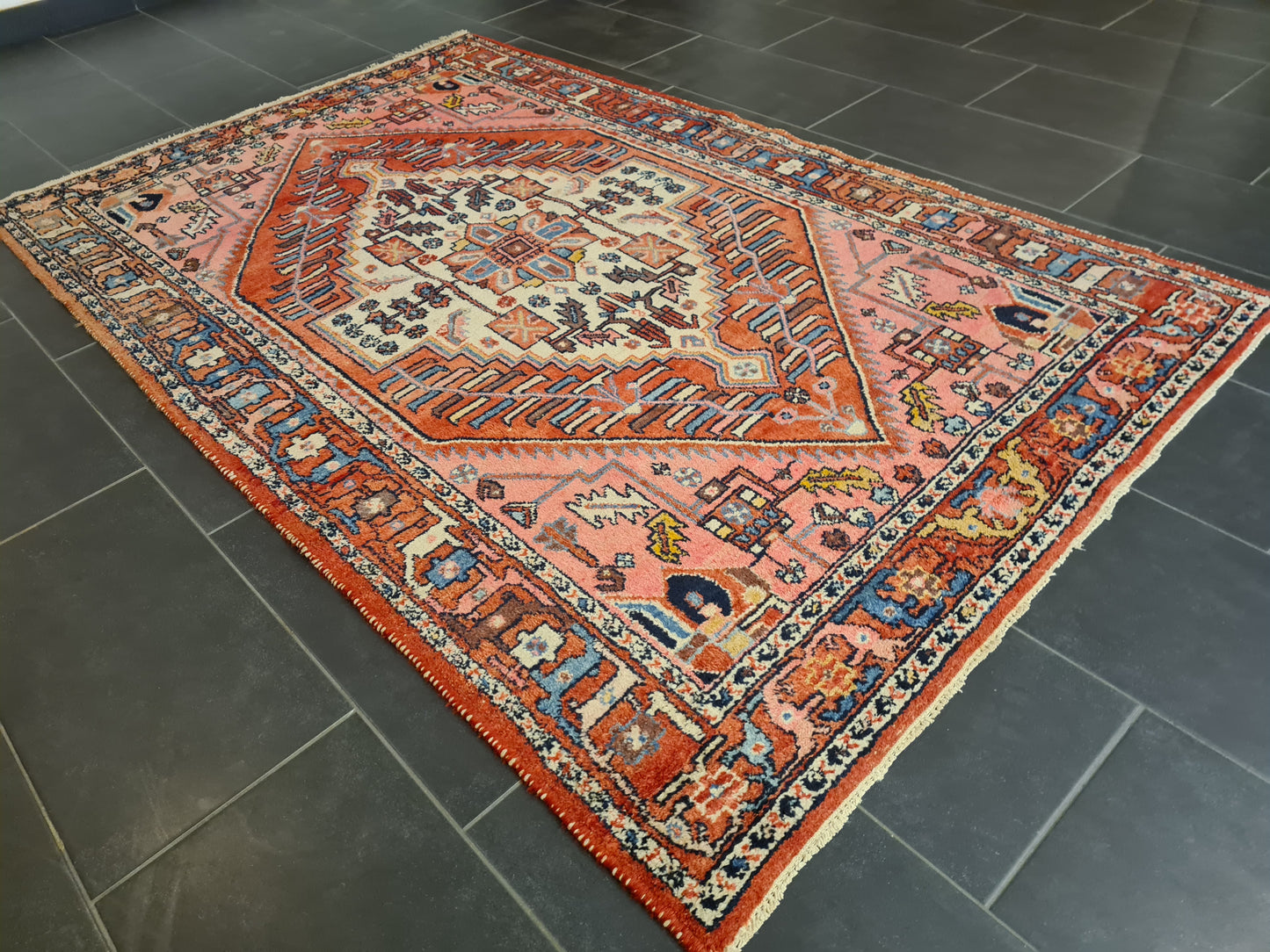 Perserteppich Orientteppich Handgeknüpfter Teppich Malaya antik 220x138cm