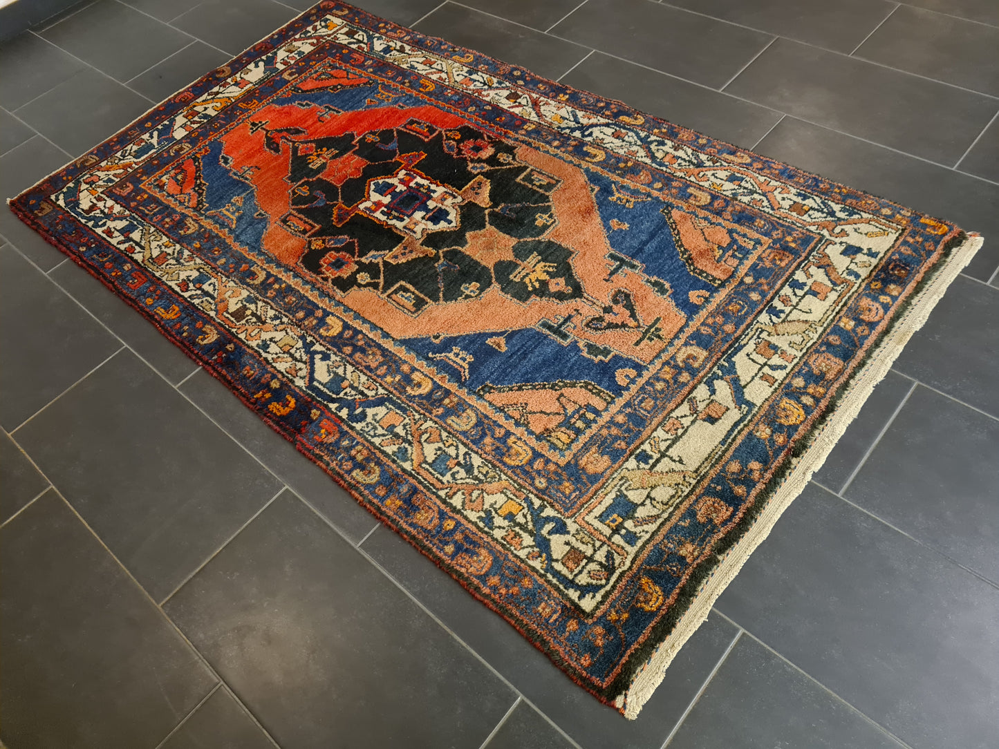 Perserteppich Orientteppich Handgeknüpfter Malaya Teppich antik fein 215x126cm