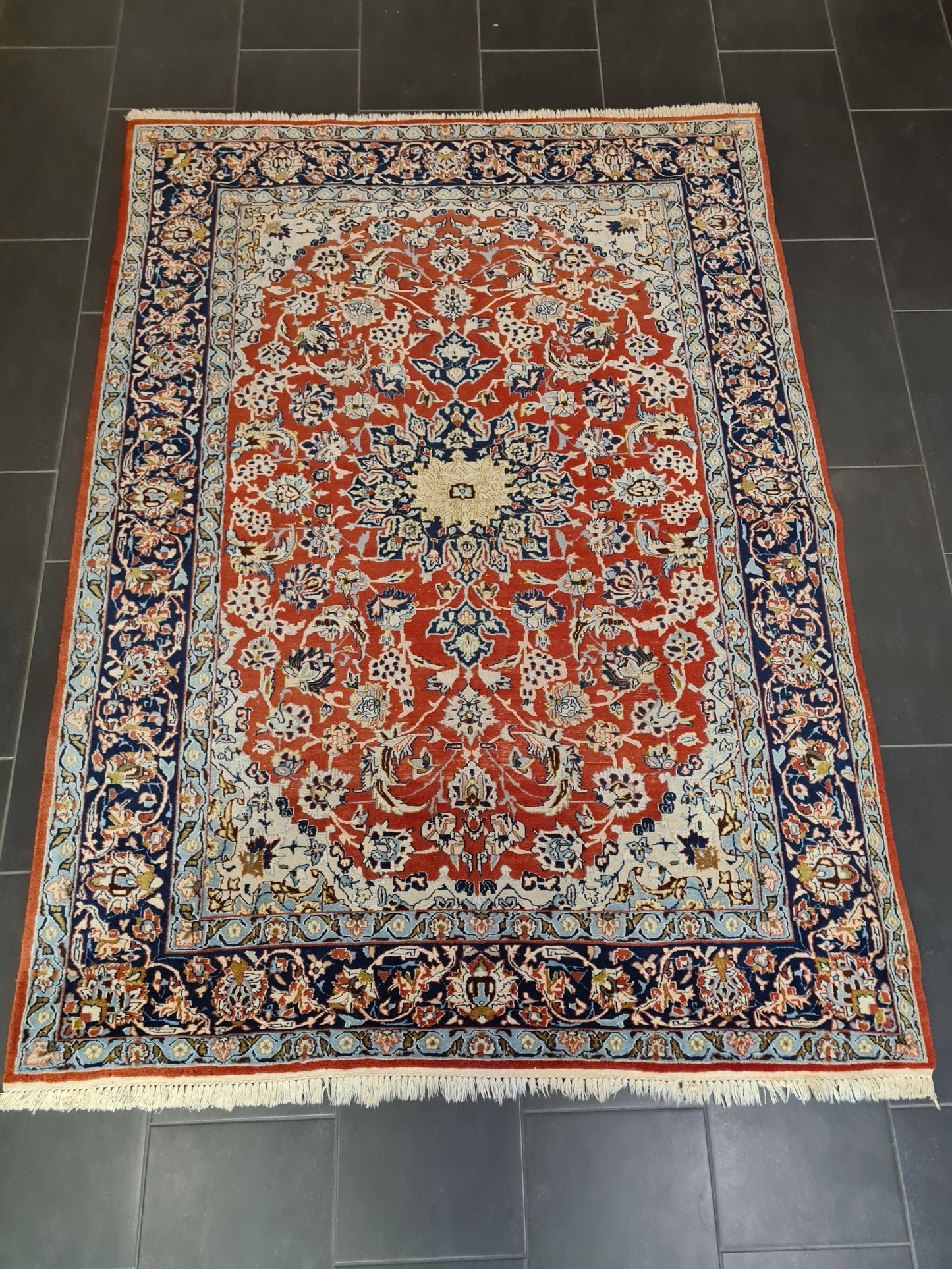 Perserteppich Orientteppich Handgeknüpfter Teppich Isfahan fein 212x155cm