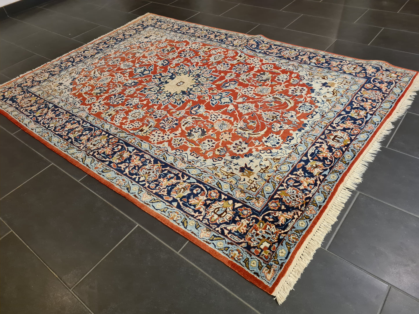 Perserteppich Orientteppich Handgeknüpfter Teppich Isfahan fein 212x155cm