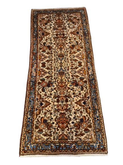 Perserteppich Orientteppich Handgeknüpfter Sarough Hamedan Teppich antik 197x63cm