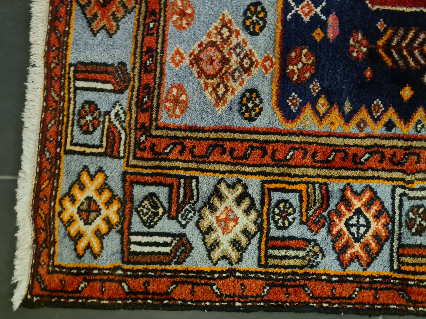 Perserteppich Orientteppich Handgeknüpfter Teppich Hamedan antik 218x130cm