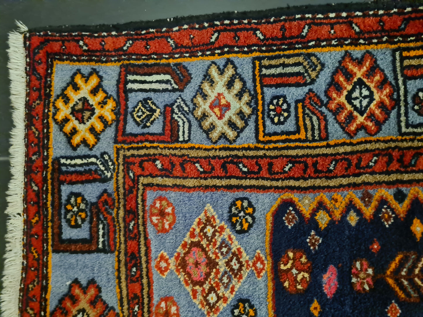 Perserteppich Orientteppich Handgeknüpfter Teppich Hamedan antik 218x130cm