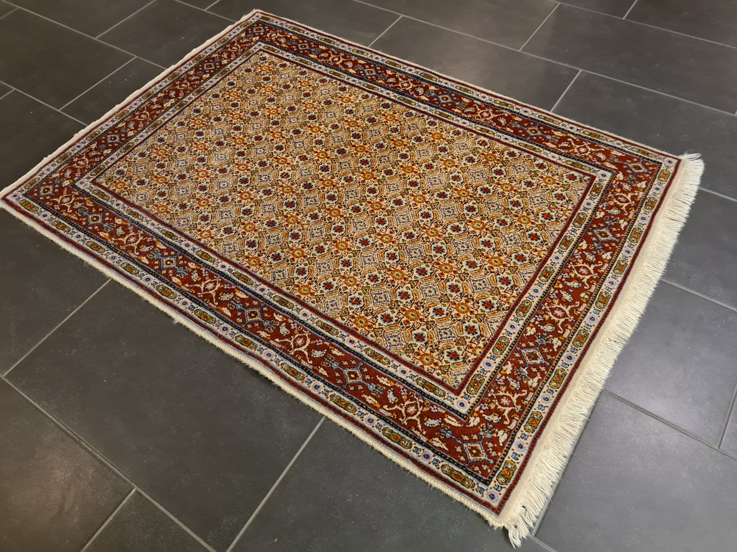 Perserteppich Orientteppich Handgeknüpfter Teppich Moud fein 140x100cm