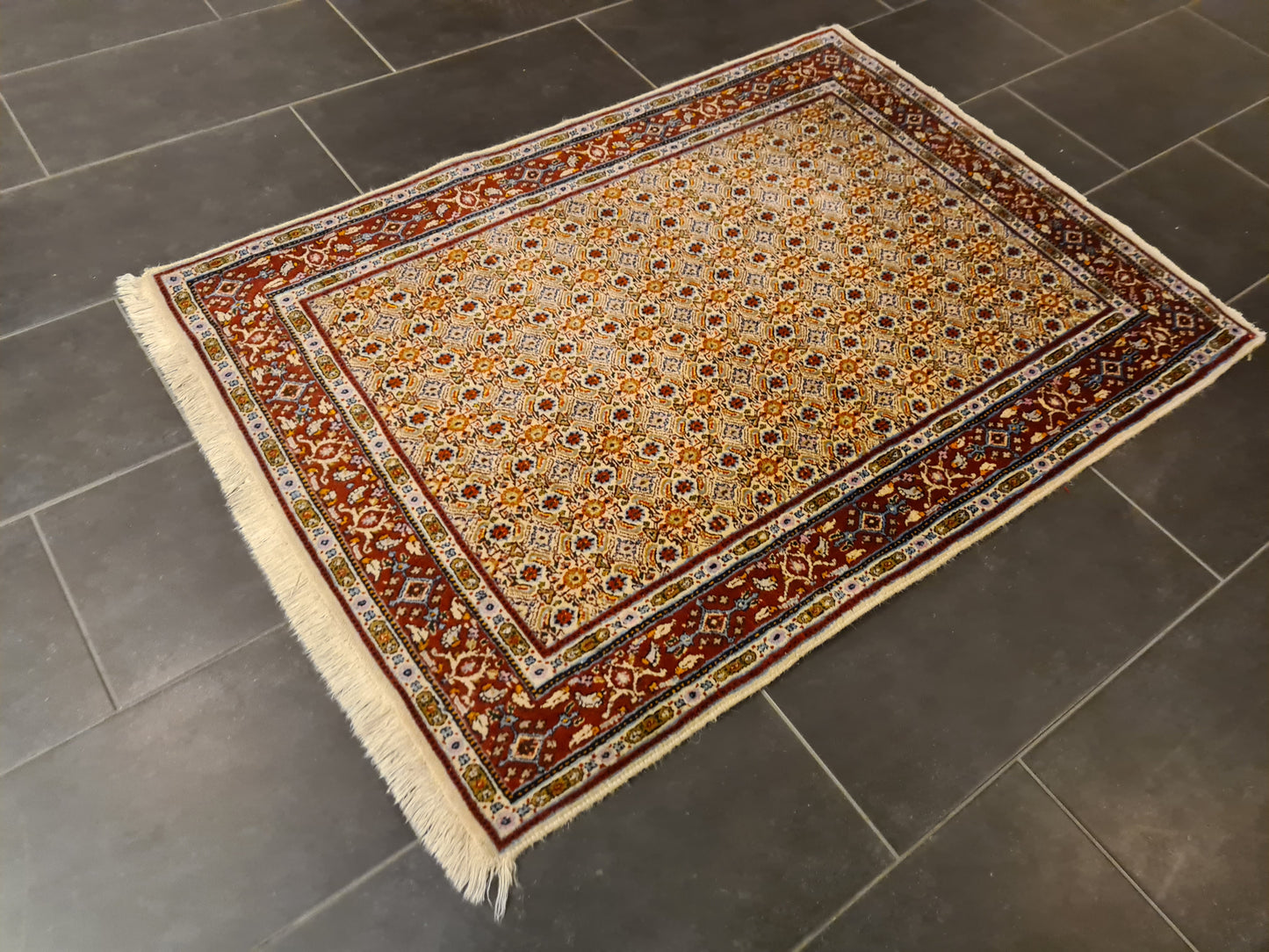 Perserteppich Orientteppich Handgeknüpfter Teppich Moud fein 140x100cm