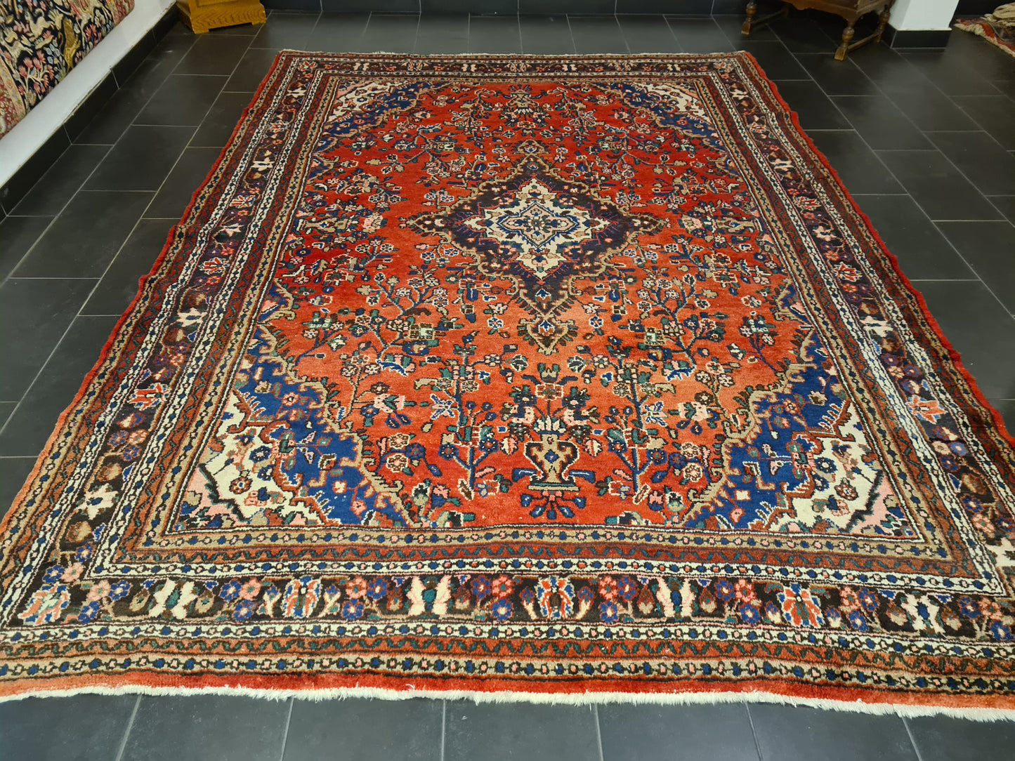 Perserteppich Orientteppich Handgeknüpfter Teppich Sarough Hamedan 370x260cm