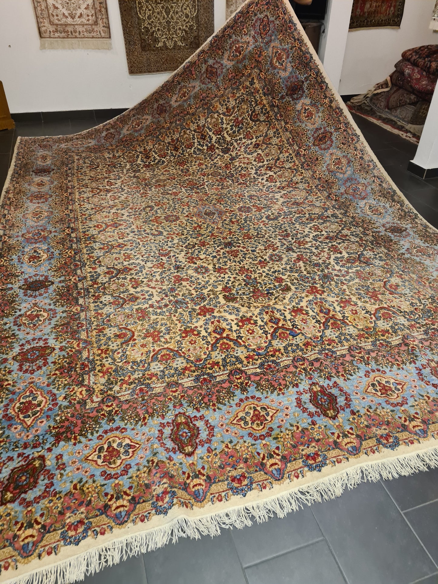 Perserteppich Orientteppich Handgeknüpfter Palast Tepich Kirman 445x315cm