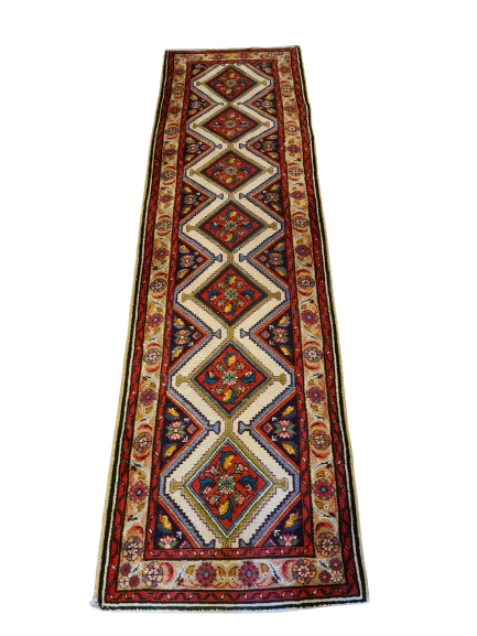 Perserteppich Orientteppich Läufer Handgeknüpfter Sarough Hamedan 285x81cm