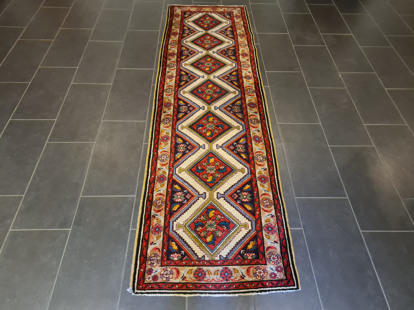 Perserteppich Orientteppich Läufer Handgeknüpfter Sarough Hamedan 285x81cm