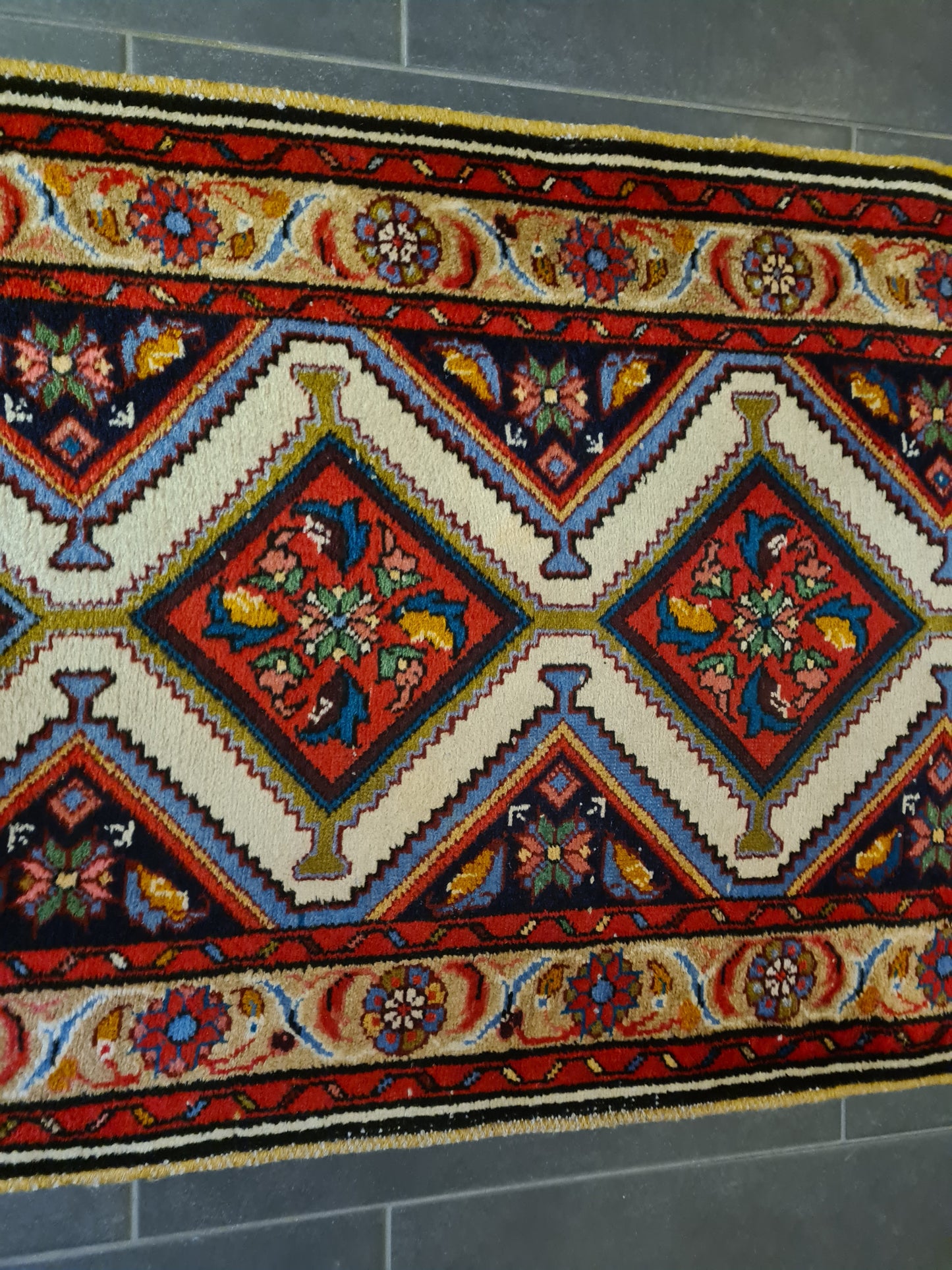 Perserteppich Orientteppich Läufer Handgeknüpfter Sarough Hamedan 285x81cm