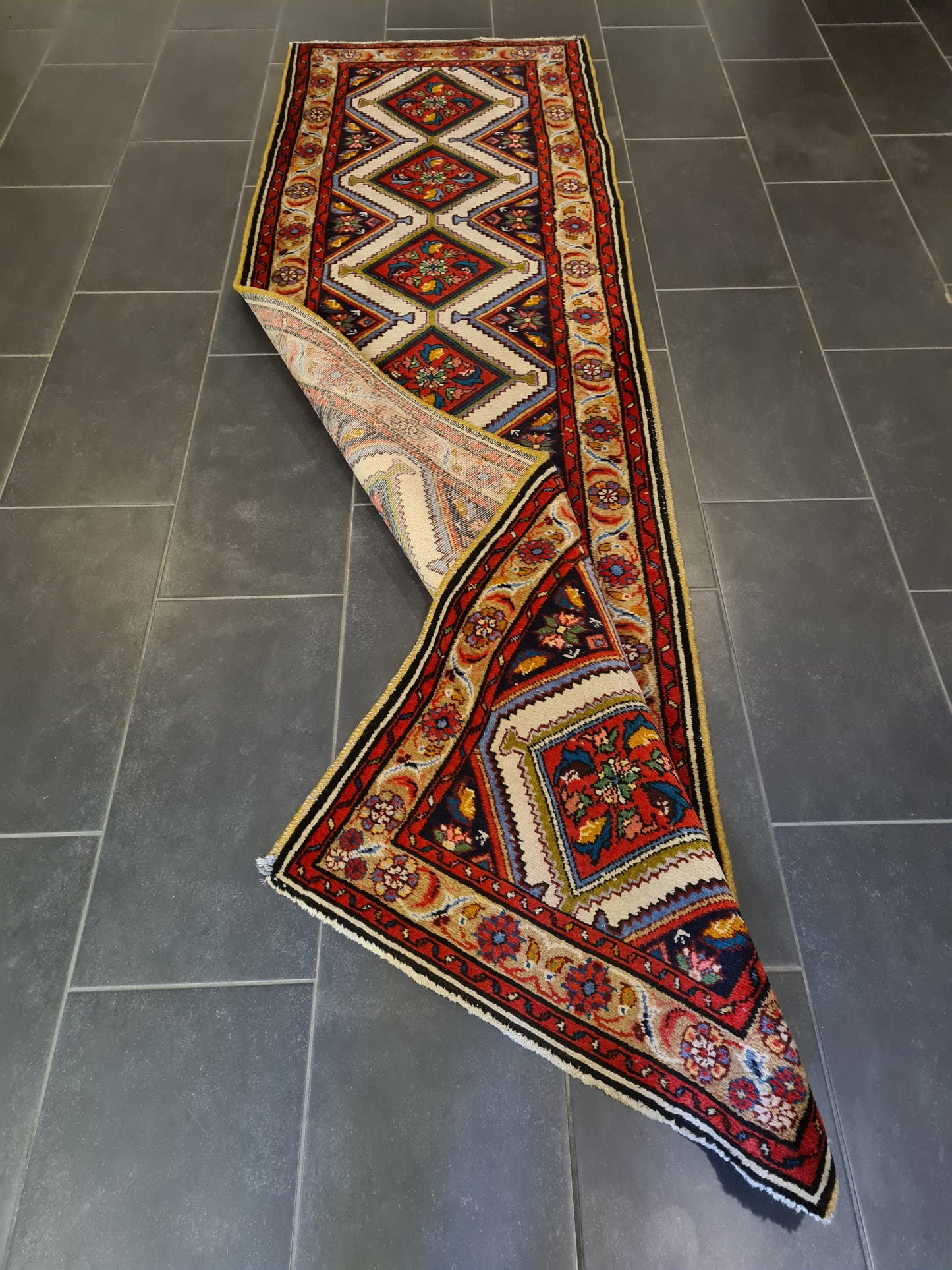 Perserteppich Orientteppich Läufer Handgeknüpfter Sarough Hamedan 285x81cm