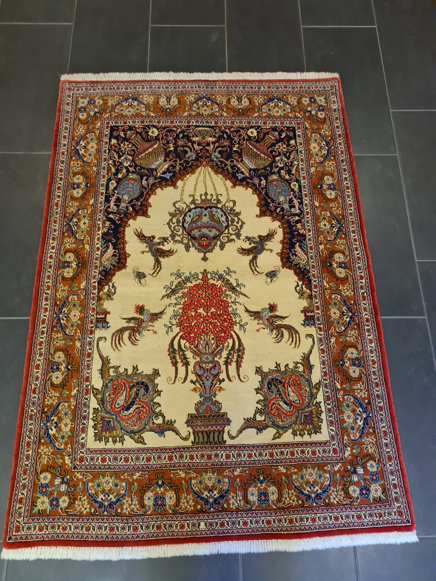 Perserteppich Orientteppich Handgeknüpfter Ghoum  fein 155x109cm