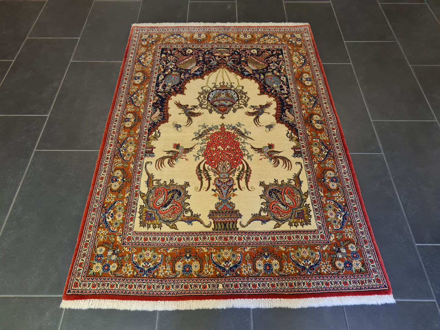 Perserteppich Orientteppich Handgeknüpfter Ghoum  fein 155x109cm