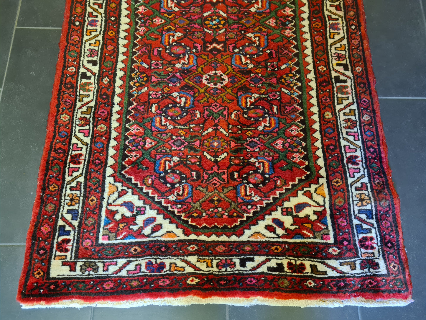 Perserteppich Orientteppich Handgeknüpfter Teppich Malaya Läufer 367x89cm