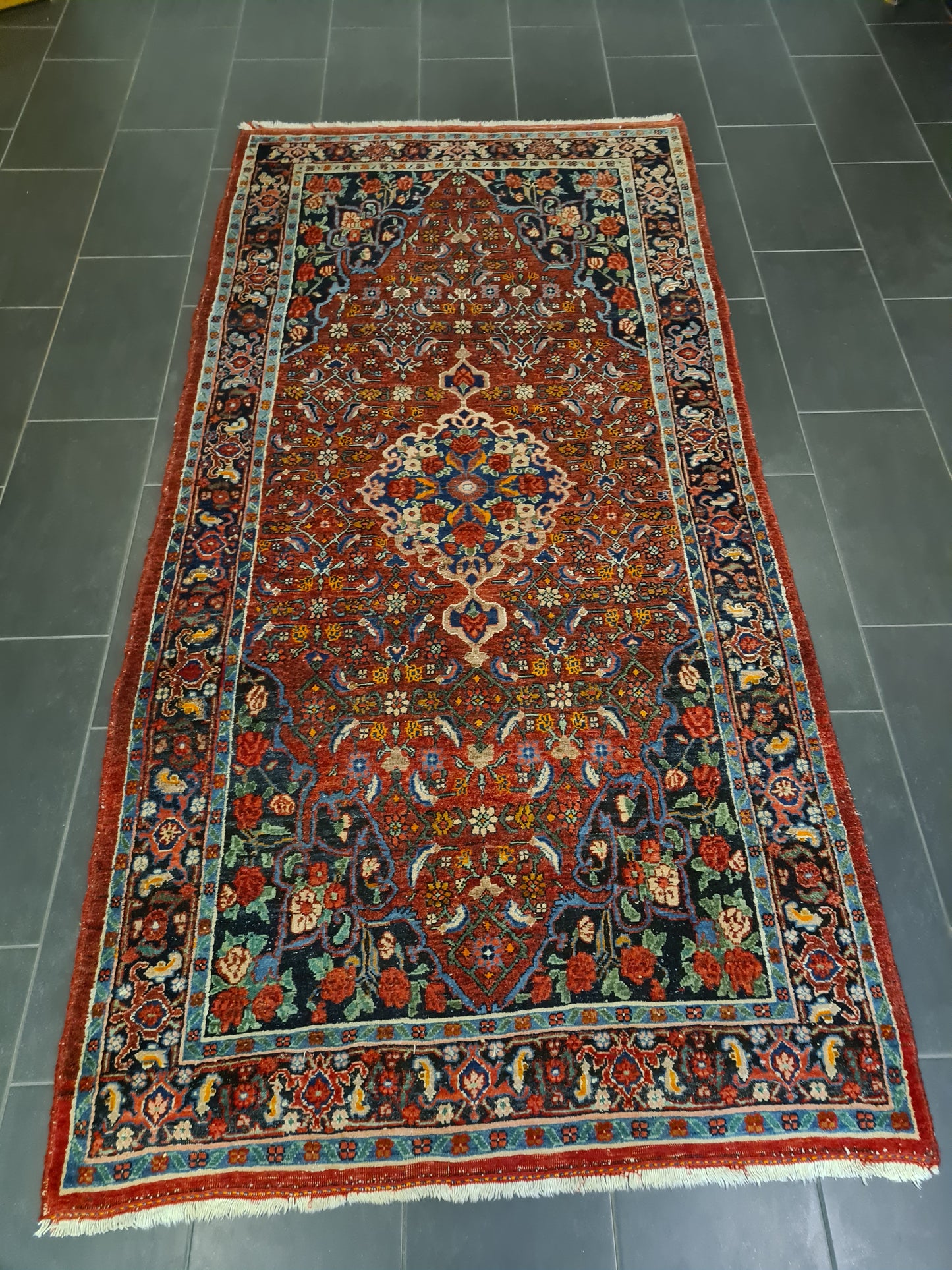 Perserteppich Orientteppich Handgeknüpfter Bidjar antik 279x136cm