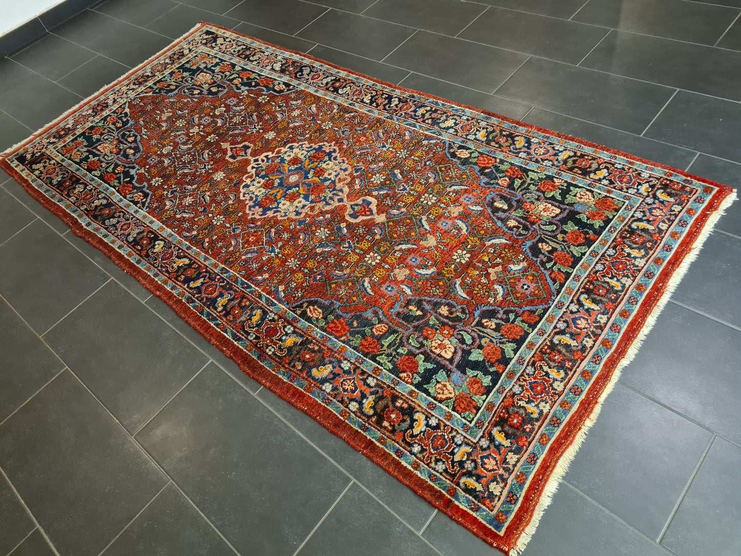 Perserteppich Orientteppich Handgeknüpfter Bidjar antik 279x136cm