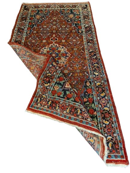 Perserteppich Orientteppich Handgeknüpfter Bidjar antik 279x136cm