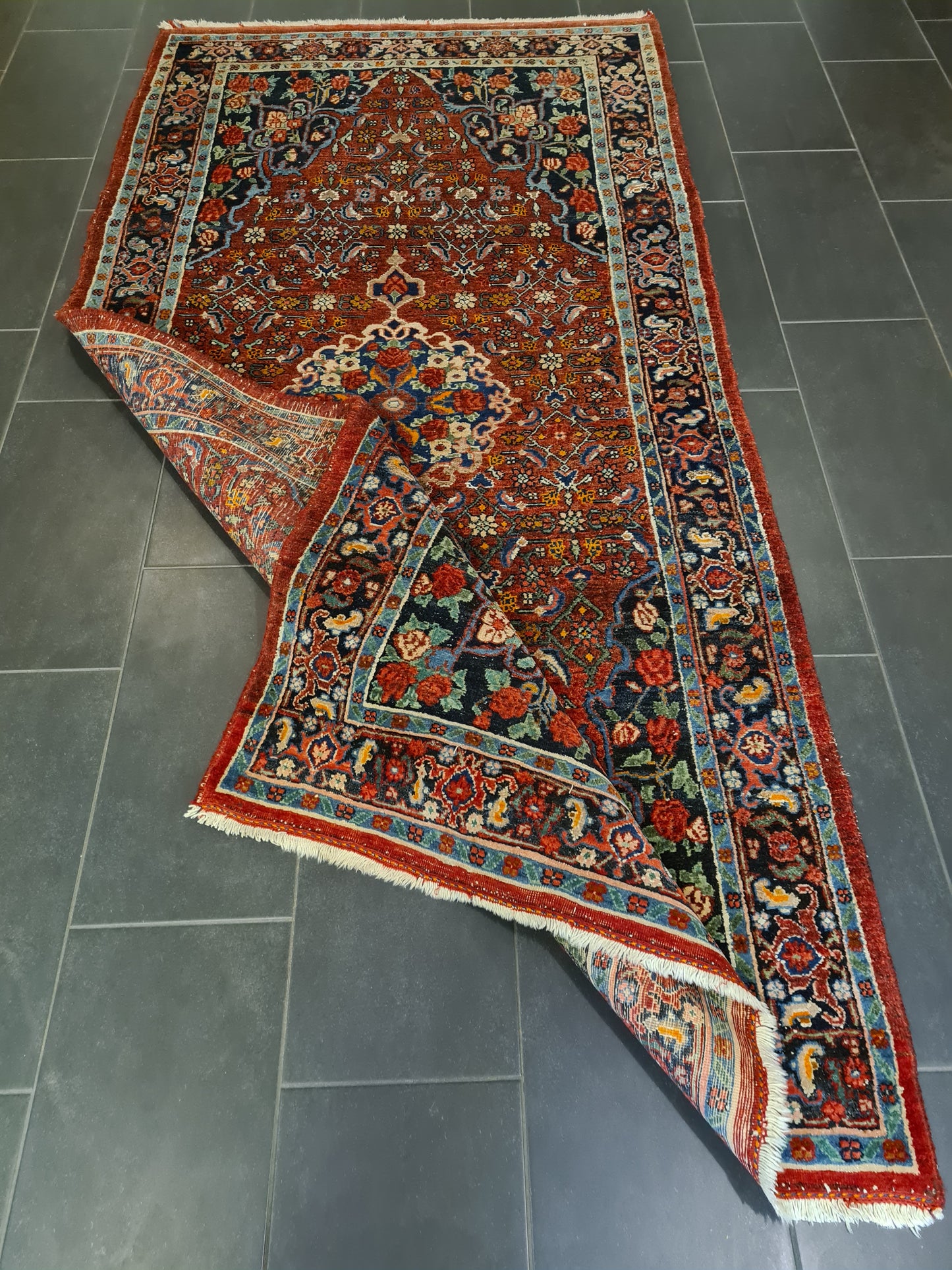 Perserteppich Orientteppich Handgeknüpfter Bidjar antik 279x136cm