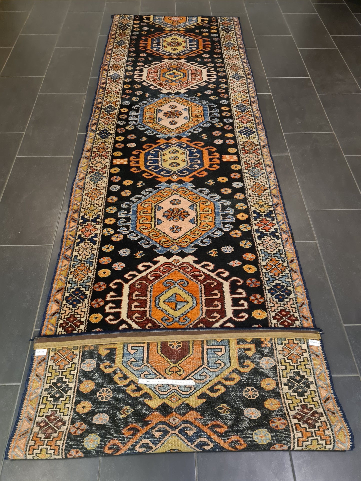 Perserteppich Orientteppich Handgeknüpfter Teppich Kazak Sammlerstück 360x107cm