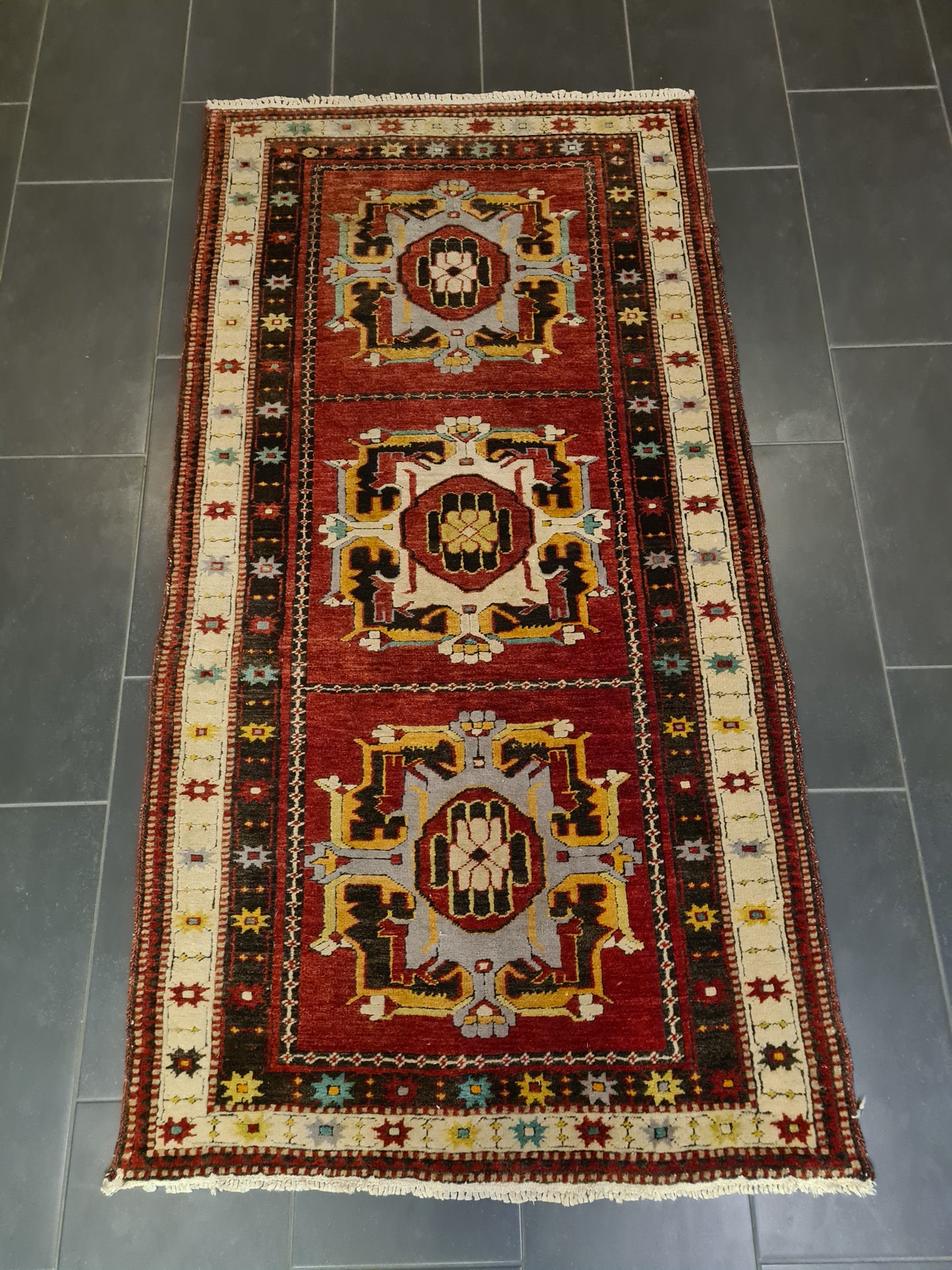 Perserteppich Orientteppich Handgeknüpfter Kazak Antik 191x100cm